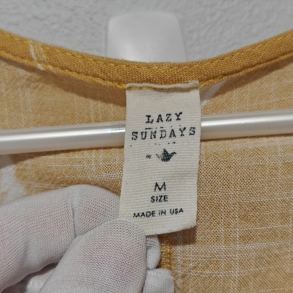 Lazy Sundays Dress Size Medium Floral Lemon Girl Aesthetic Midi Length Pockets - Picture 4 of 5